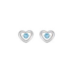 Boucles d'oreilles enfant - topaze - or 9 carats - coeur
