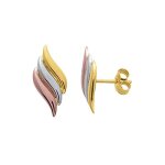 Boucles d'oreilles femme 3 ors - or 18 carats
