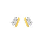 Boucles d'oreilles femme bicolores - diamant - or 18 carats