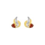 Boucles d'oreilles femme bicolores - rubis - or 18 carats