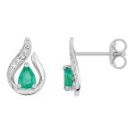 Boucles d'oreilles femme - emeraude et diamant - or 18 carats
