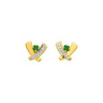 Boucles d'oreilles femme - meraude - or 18 carats
