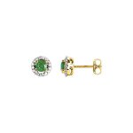 Boucles d'oreilles femme - meraude - or 18 carats