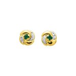 Boucles d'oreilles femme - meraude - or 18 carats