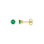 Boucles d'oreilles femme - emeraude - or 18 carats