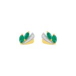 Boucles d'oreilles femme - emeraude - or 18 carats