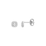 Boucles d'oreilles femme - or 18 carats - diamant 0, 12 carats