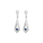 Boucles d'oreilles femme pendantes - saphir - or 18 carats