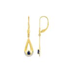 Boucles d'oreilles femme pendantes - saphir - or 18 carats