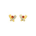 Boucles d'oreilles femme - rubis - or 18 carats