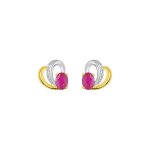 Boucles d'oreilles femme - rubis - or 18 carats