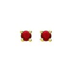 Boucles d'oreilles femme - rubis - or 18 carats