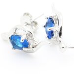 Boucles d'oreille oxyde de zirconium 2x7 mm plaqu or blanc 18 k