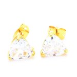 Boucles d'oreille oxyde de zirconium 2x8 mm plaqu or 18 k - plaqu or
