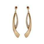 Boucles d'oreilles plaqué or 2 branches avec oxydes blancs sertis Boucles d'oreilles plaqué or 2 branches avec oxydes blancs sertis