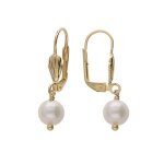 Boucles d'oreilles plaqué or dormeuse perle de culture d'eau douce 8mm Boucles d'oreilles plaqué or dormeuse perle de culture d'eau douce 8mm
