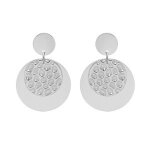 Boucles d'oreilles tige acier double pastille