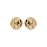 Boucles d'oreilles tige argent et dorure jaune petite boule diamant�e 5mm