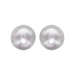 Boucles d'oreilles tige argent rhodi bouton perle de culture d'eau douce 12mm