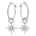 Boucles d'oreilles tige argent rhodi croles 12mm avec toile