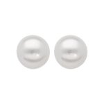 Boucles d'oreilles tige argent rhodi perle de culture d'eau douce 8mm blanc