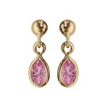 Boucles d'oreilles tige plaqu or clou navette rose