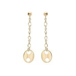 Boucles d'oreilles tige plaqué or grain de café pendant Boucles d'oreilles tige plaqué or grain de café pendant