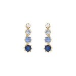 Boucles d'oreilles tige plaqué or pendante dégradé oxydes bleu Boucles d'oreilles tige plaqué or pendante dégradé oxydes bleu