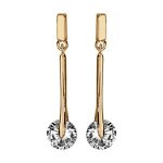 Boucles d'oreille tige plaqué or pendante oxyde blanc Boucles d'oreille tige plaqué or pendante oxyde blanc