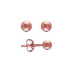 Boucles d'oreille tige plaqu or rose boule diamtre 4mm