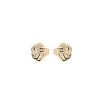 Boucles d'oreilles tige plaqu or torsade sertis
