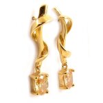 Boucles plaqu or  adeline  ambre
