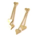 Boucles plaqu� or  coeurs jumeaux  dor�