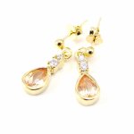 Boucles plaqu or  ins  ambre