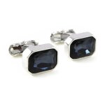 Boutons de manchettes 'cristal' bleu marine