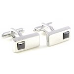 Boutons de manchettes 'eclat' gris argent