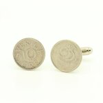 Boutons de manchettes pi�ce de monnaie authentique   su�de   10 �re carl xvi