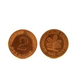 Boutons de manchettes pi�ce de monnaie authentique   allemagne   2 pfennig