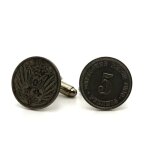 Boutons de manchettes pice de monnaie authentique   allemagne   5 pfennig
