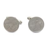 Boutons de manchettes pi�ce de monnaie authentique   belgique   25 cents