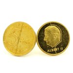 Boutons de manchettes pice de monnaie authentique   belgique   5 francs