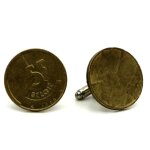 Boutons de manchettes pi�ce de monnaie authentique   belgique   5 francs