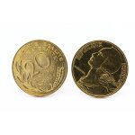 Boutons de manchettes pice de monnaie authentique   france   20 centimes marian