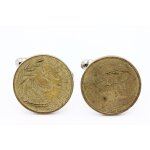 Boutons de manchettes pice de monnaie authentique   france   5 centimes mariane