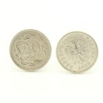 Boutons de manchettes pice de monnaie authentique   pologne   20 groszy