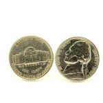 Boutons de manchettes pi�ce de monnaie authentique   usa   5 cents  jefferson