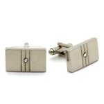 Boutons de manchettes rayures sculpt�s