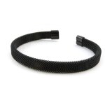 Bracelet acier  chor�graphie  ruthenium