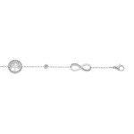 Bracelet acier avec infini et arbre de vie et oxydes blancs sertis 16 + 3cm
