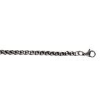 Bracelet acier maille 4mm palmier patinée brillante 19 + 2cm Bracelet acier maille 4mm palmier patinée brillante 19 + 2cm